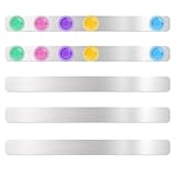 5 Stk Magnettafel Selbstklebend, Magnetleisten Pinnwand Board, Edelstahl Magnetwand Memo Board Selbstklebende Magnetische Memotafel für Küche Büro Kühlschrank Kalender Fotowand, mit 10 Magnetknöpfen