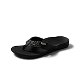 Reef Damen Ortho-Spring Flipflop, Schwarz Bla Bla Glitter...