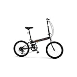 TVAFEDS Fahrrad Fahrrad, 16-Zoll, 20-Zoll-Faltgeschwindigkeits-Variable Geschwindigkeit Männer Frauen Erwachsene Student Ultraleichte Tragbare Folding Freizeit(Black,16ih)