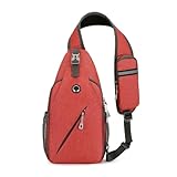 Brusttasche Herren Trendige Brusttasche, multifunktionale Mobile Herren-Handytasche, Reisegurt-Brusttasche, diagonale Kreuztaschen(Red)