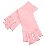 VICASKY UV schutz Maniküre Handschuhe Halb fingerfrei aus Leichtem Polyester Elastisch und Langlebig Offene Fingerspitzen für Nagellampe und Sonnenlicht für Damen und Nagelkunst Zubehör