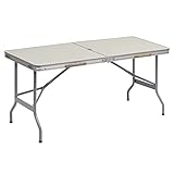 WOLTU Gartentisch Klappbar Alu Campingtisch Buffettisch Klapptisch für 6 Personen 150x60x69.5cm(LxBxH), Falttisch Partytisch zusammenklappbar für Garten, Terrasse und Balkon,Grau, CPT8136gr