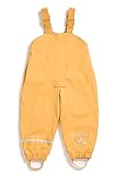 Regenhose für Kinder | mit Fleece gefüttert | Öko-Tex | Winddicht | wasserdicht | elastische Schulterträger | Kinder Matschhose Buddelhose für Jungen und Mädchen (98-104 (3-4 Jahre), gelb)