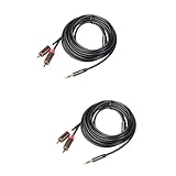 UKCOCO 2 Stück 3 Stecker Audiokabel Audio Adapter Kabel Adapter Doppel Lotus Schnittstelle Audiokabel Audio Linie