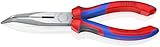 KNIPEX Flachrundzange mit Schneide (Storchschnabelzange) mit Comfort-Griffen schwarz atramentiert 200 mm 26 22 200