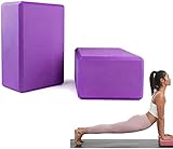 Yoga Block, 2er Yogablock für Yoga Pilates Training, Hochwertige Yoga Blöcke/Yoga Klötze, perfekt für Yoga, Pilates Meditiation, für Anfänger und Fortgeschrittene(Lila)