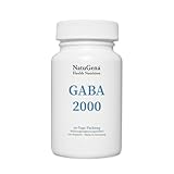 NatuGena GABA 2000, Gamma-Aminobuttersäure 2000mg, Neurotransmitter im zentralen Nervensystem, 120 Kapseln (1 Monats Packung)