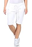 CLEO STYLE Kurze Damen Bermuda, leichte luftige Hose für den Sommer, kurzer Jogger für Freizeit und Strand 1212 (Weiß, 36-40, one_Size)