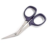 Prym 611516 Stickschere gebogen 10 cm – professionelle Handarbeitsschere aus rostfreiem Edelstahl, ideal für feine Stick- & Spitzenarbeiten, ergonomisch, blau