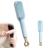 KIDSLOVE Self-Cleaning Anti-Static Massage Comb, Selbstreinigende Haarbürste, Haarbürste Ohne Ziepen, Ein-Zug-Reinigung Massagebürste Entwirrbürste (Einheitsgröße,1)