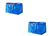 IKEA FRAKTA Tragetasche, blau, große Größe, Einkaufstasche, 2-teiliges Set, Blau