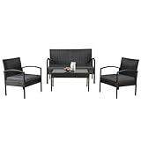 Juskys Polyrattan Gartenmöbel Set Trinidad mit Tisch, Sofa...