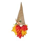 Herbstgnom Türkranz Für Haustür - Dankbarkeit Ahornblätter Landhausstil Herbstkranz | Halloween Türkranz Deko Für Balkon Schlafzimmer Bauernhaus Wohnzimmer Wand Garten Indoor Outdoor