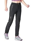 Rdruko Wanderhose Damen Outdoorhose Leichte Schnelltrocknend Trekkinghose UV-Schutz UPF 50+ Funktionshose Atmungsaktiv Hosen Sommer-Schwarz S