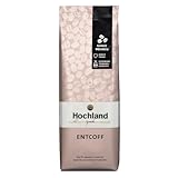 Hochland Kaffee – Entcoff 250g (ganze Bohne) – Entkoffeiniert & Harmonisch – Edelschokolade, Ahornsirup, Malz, Schwarzer Tee – Für Vollautomat & Filter – 100% Arabica aus Honduras