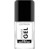 Catrice Power Gel 2in1 Base & Top Coat, Unter- und Überlack, transparent, langanhaltend, glänzend, ohne Aceton, vegan, Mikroplastik Partikel frei (10,5ml)