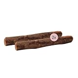 Kauies Olivenholz Kaustab für Hund mit Lachsöl - 100% natürlich, vegan & kalorienfrei - langelebiges Hunde-Spielzeug aus schadstoffgeprüftem Holz, Made in Germany, Größe S bis 10 kg (2er Pack)