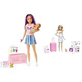 Barbie Skipper Babysitter Inc, Skipper Big Babysitting Adventure & Malibu - Koffer, Rucksack, Hündchen und mehr als 10 Accessoires für fantasievolles Spielen