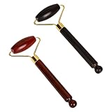 DLPRK 2 Stück Gesicht Massagegerät Jade Roller Anti-Falten Sofortiges Gesichtslifting Gegen Falten Face Massager