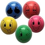 4er Set Flummi Dopsball Lachgesicht ca 45 mm, Gummiball Smiley, Ball