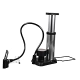 Gatuida Fußpumpe mit Manometer Aluminiumlegierung Tragbare Standluftpumpe mit Rutschfester Oberfläche Präziser Druckmesser Geeignet für Fahrrad Motorrad Luftmatratze und Bälle