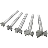 Forstnerbohrer-Set, 5 Stück, 15–35 mm, hochfester Stahl, Flachbohrer-Set, Holzbearbeitung, Lochsäge, Holzschneider, Werkzeug (5 Stück)