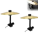 Mini-Trommel-Becken-Dekoration for die Lüftungsschlitze im Auto – Aufsteckbares Eisentrommel-Crash for den Luftstrom am Armaturenbrett, kreatives musikalisches Auto-Zubehör-Geschenk(Gold,2 Pcs)