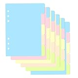 hocadon 30 Blätter/6 Sets A5 Trennblätter 6 Loch Register A5 Ringbuch Ringbuch-Register Trennblätter für Ordner A5 für Ringbuch, Planer, Notizbuch(21x14cm)