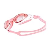 Schwimmbrille Professionelle Schwimmbrille Anti-Fog UV Einstellbare Beschichtung Männer Frauen Wasserdichte Silikon Tauchen Pool Brille Erwachsene Brillen ( Color : Clear pink white , Size : Adjustabl