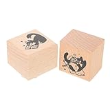 Holibanna 2Stücke Vintage Katzen Holzstempel DIY Stempel für Scrapbooking Tagebuchgestaltung Handgefertigte Katzendesign Stempel mit Muster für Projekte
