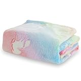 Winthome Kuscheldecke Kinder, Deck Glow In The Dark, Fleecedecke Weiche Flauschig, Babydecke Warme Kuschelig, Sofadecke für Mädchen Junge, Geschenke, Passend zu Allen Jahreszeiten (120x150cm,Einhorn)
