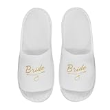 Cosysparks Brautslipper für Hochzeit, hochzeit hausschuhe Anti-Rutsch Bequem spa hausschuhe für damen mit 6MM Sohlen für Bachelorette Hen Wedding Party EU: 37~40