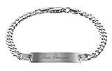 trendor Gravur-Armband für Männer 925 Silber Panzerkette mit Namen inklusive Wunsch-Gravur 88612-21