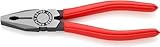 Knipex Kombizange schwarz atramentiert, mit Kunststoff überzogen 180 mm 03 01 180 EAN