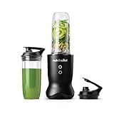 nutribullet Ultra NB1206MB, Mixer mit Tritanbehälter, Edelstahl-Mahlklingen, Elektrischer Smoothie-Mixer, 900ml und 700ml Behälter, 2 To-Go-Deckel, 1200W, Grau
