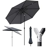 Sekey Alu-Sonnenschirm 330cm Sonnenschirm Gartensonnenschirm mit UV-Schutz，Windfester Sonnenschirm mit Kurbel für Balkon Garten & Terrasse Sonnenschutz UV 50+