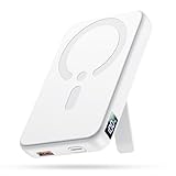 Powerbank für Magsafe, 12000mAh Power Bank für iPhone, PD 22.5W USB-A Ausgabe, Kabelloses Tragbares Ladegerät mit Typ-C-Eingang und Ausgang, LED-Anzeige für iPhone 17/16/15/14/13/12/Pro/Pro Max