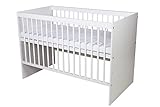 KMbaby Babybett TANY Weiß 120 x 60 cm mit Matratze - Baby...