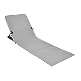 Strandmatte klappbar mit Verstellbarer Rückenlehne - grau - Liegematte faltbar mit Tragegurt - Sonnenliege Gartenliege Sonnenmatte Liegematte für Garten Camping Picknick Reise Urlaub