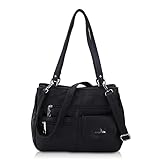 Angel Kiss Tasche Leder Damenhandtasche Schultertasche Handtaschen Wasserdicht Tragetasche Multifunktionale Henkeltasche Umhängetasche Groß für Arbeit Schule Shopper Reise Schwarz