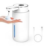 Seifenspender Automatisch, 500 ml Elektrischer Seifenspender mit Sensor Infrarot, Wandbefestigung Schaumseifenspender USB Wiederaufladbar, IPX5 Wasserdicht für Küchen, Bad (Blase)