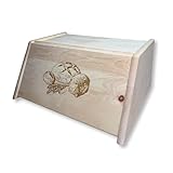 Generisch Zirbenbrotdose | Brotbehälter aus Zirbe | Brotaufbewahrungsbox aus Holz | Brotkasten aus Zirbenholz mit Gravur (Bild)