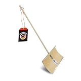 SHW-FIRE | Schneeschieber mit 50cm Schaufel und 144 cm Ovalstiel, Schaufel mit 5-Fach verleimtem Sperrholz mit Stahlschutzkante Premium Schneeschaufel mit Buchenholzstiel | Made in Germany