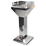 Gravidus Edelstahl Säulengrill - Trichterform für weniger Kohlebedarf, robust & langlebig, Trichtergrill, Holzkohle Grill