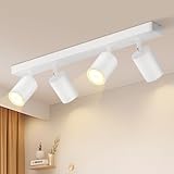 Glitzerlife Deckenstrahler 4 Flammig Deckenlampe Modern - Weiss Deckenleuchte GU10 Deckenspot Schwenkbar 350° MAX.25W Küchenlampe Spot für Schlafzimmer Küche Flur Wohnzimmer (ohne Leuchtmittel)