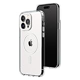 RhinoShield Clear Case kompatibel mit MagSafe für [iPhone 14 Pro Max]|Überragende Magnetstärke, Vergilbungsresistenz, Kristallklar, optimaler Schutz und personalisierbar - Weiß Kamera-Ring