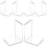 VMUTGA 6PCS Klarer Buchstützen, Buchständer aus Acryl, Buchstütze für Büro Schule Bibliothek, Schlafzimmer Transparente Dekoration