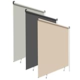HOMEDEMO Außenrollo Senkrechtmarkise Außen, sonnenschutzrollo Outdoorrollo, aussenrollo Wetterfest Windschutz Sichtschutz, Vertikalmarkise für Balkon & Terrasse, 180x240cm(BxH) Khaki