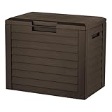 IRIS USA 35 Gallonen Outdoor Deck Aufbewahrungsbox Abschließbar & UV-geschützt Wetterbeständige Terrassenaufbewahrung für Kissen, Gartengeräte & Pakete Wasserdichtes Harz Langlebig & Stilvolles Design