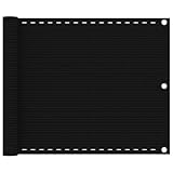 Helloshop26 Balkonsichtschutz Sichtschutz 75 x 600 cm HDPE Schwarz 02_0010274